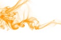 Orange smoke abstract on white background. yellow ink water color