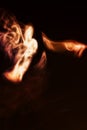 Orange smoke against a dark background Royalty Free Stock Photo