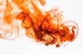 Orange Smoke On White Background. Generative AI
