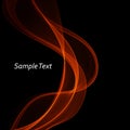 Orange smooth wave stream line abstract header layout. Vector illustration Royalty Free Stock Photo