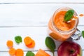 Orange smoothie from carrot and apple. Royalty Free Stock Photo