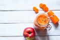 Orange smoothie from carrot and apple. Royalty Free Stock Photo