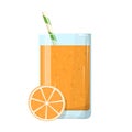 Orange smoothie, fresh healthy cocktail. Vegetarian organic Royalty Free Stock Photo