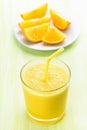 Orange smoothie in glass