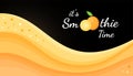 Orange smoothie logo fruit cocktail flat banner