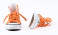 Orange sneakers isolated