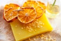 Orange soap and salt Royalty Free Stock Photo