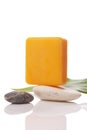 Orange soap on stone Royalty Free Stock Photo