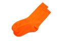 Orange socks isolated on white background