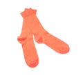 Orange socks on white background