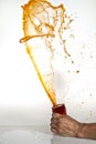 Orange soda splash Royalty Free Stock Photo