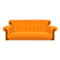 Orange sofa from Central Perk, soft settee for home. Royalty Free Stock Photo