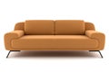 Orange sofa isolated on white