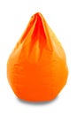 Orange soft beanbag on white background Royalty Free Stock Photo