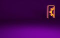 Orange Software, web development, programming concept icon isolated on purple background. Programming language and Royalty Free Stock Photo