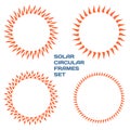 Orange solar circular frames set