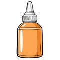 Orange Solution Bottle with White Lid Container for Dropper Liquid Royalty Free Stock Photo