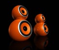 Orange speaker balls