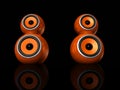 Orange speaker balls Royalty Free Stock Photo