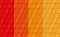 Orange spectrum poster with abstract geometric pattern of triangles. Vector paper background