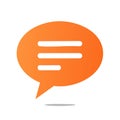 Orange Speech Bubble Icon with Text Lines Symbol for Communication Interface and Dialogue Design Royalty Free Stock Photo