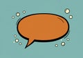 Orange Speech Bubble with White Bubbles on Blue Background Royalty Free Stock Photo