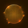Orange Sphere Mesh Exploding