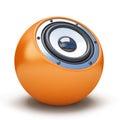 Orange sphere speaker Royalty Free Stock Photo