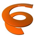 Orange spiral arrow 3D