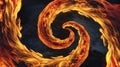 Orange Spiral of Fire Whirls Against a Dark, Blurred Background Royalty Free Stock Photo