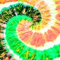 Orange Spiral Tie Dye Batik. Yellow Swirl Watercolor Splash. Green Acrylic Graphic. Fuchsia Dirty Art Graffiti. Rainbow Psychedeli