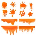 Orange splash spot of paint design vector concept icon set.