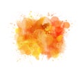 Orange splash watercolor blot