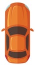 Orange sport car icon. Auto top view Royalty Free Stock Photo