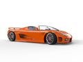 Orange sportscar with blue seats