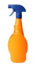 Orange spray bottle of cleaning product isolated on white Royalty Free Stock Photo