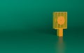 Orange Spray can nozzle cap icon isolated on green background. Minimalism concept. 3D render illustration Royalty Free Stock Photo