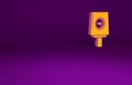 Orange Spray can nozzle cap icon isolated on purple background. Minimalism concept. 3d illustration 3D render Royalty Free Stock Photo