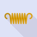 Orange spring coil icon, flat style Royalty Free Stock Photo