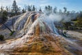 Orange Spring Mound in the Mammoth Hot Springs area, Yellowstone National Park, Wyoming Royalty Free Stock Photo