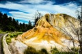 Orange Spring Mound, Mammoth Hot Springs, Yellowstone National Park, Wyoming, USA. Royalty Free Stock Photo