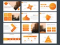 Orange triangle Bundle infographic elements presentation template. business annual report, brochure, leaflet, advertising flyer, Royalty Free Stock Photo