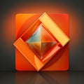 an orange square with a diamond in the center Royalty Free Stock Photo