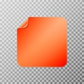 Orange square peel off paper sticker