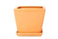 Orange square shape flowerpot