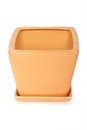 Orange square shape flowerpot