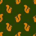 Orange Squirrel Seamless Pattern