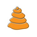 Orange Stack hot stones icon isolated on white background. Spa salon accessory. Vector Royalty Free Stock Photo