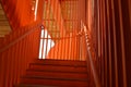 Orange staircase in the shade of the sun Royalty Free Stock Photo