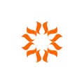 Orange Star Circle Flower Logo Template Illustration Design. Vector EPS 10 Royalty Free Stock Photo